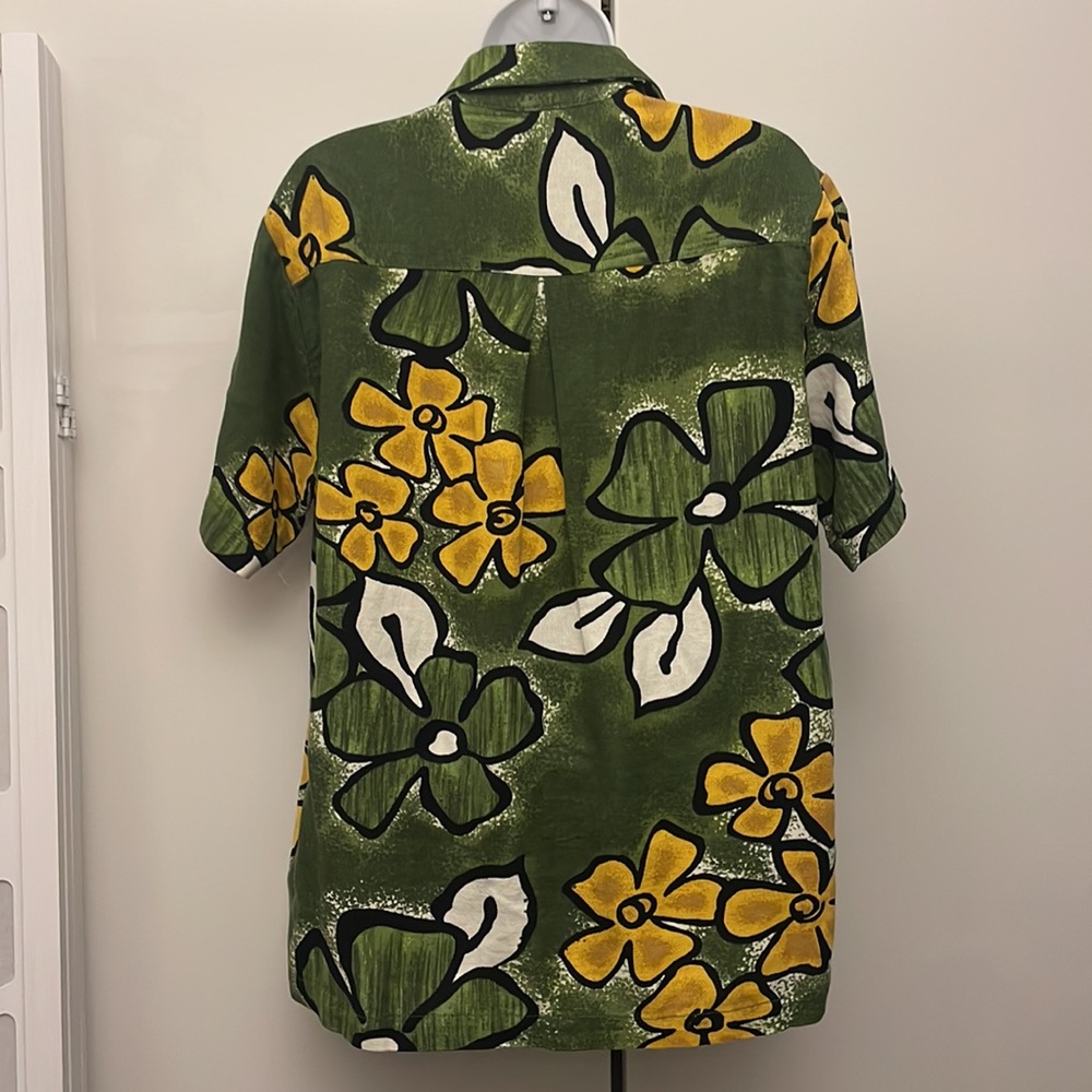 NWT BDG green retro floral Hawaiian shirt small - Picture 4 of 6